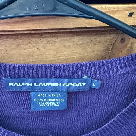 Ralph Lauren Sport Purple Cardigan - Picture 2 of 3